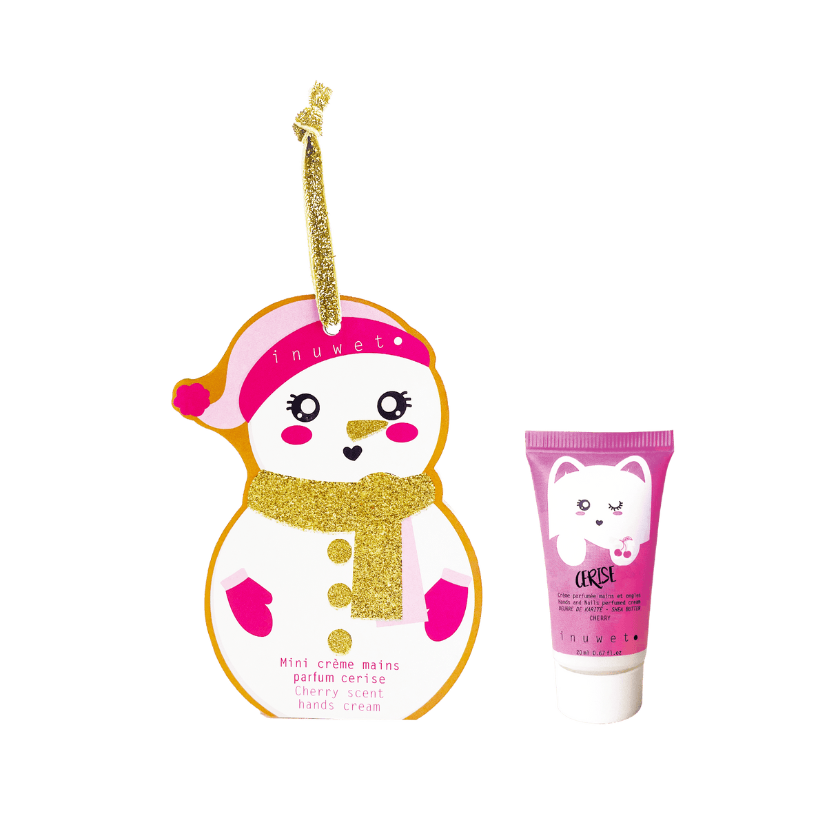INUWET Crème mains Santa snow Blanc Cerise 20ML