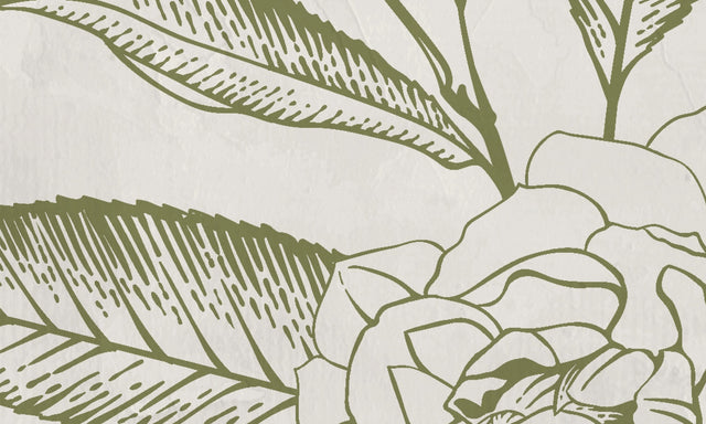 Papier peint panoramique XL RACIMO 400 x 270 cm vert olive