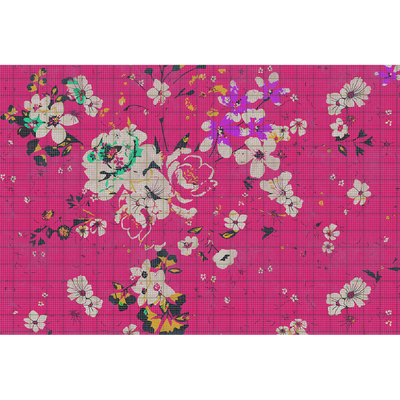 Papier peint panoramique XL Flaid Fuchsia Satiné