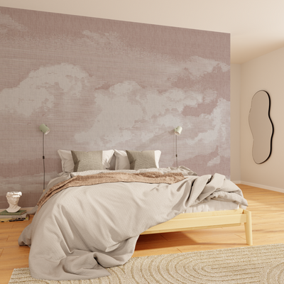 Papier peint panoramique XL Nube Vieux rose Satiné