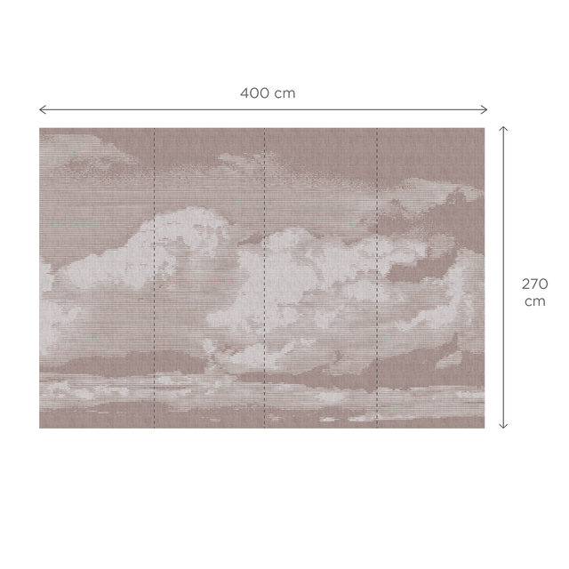 Papier peint panoramique XL NUBE 400 x 270 cm vieux rose