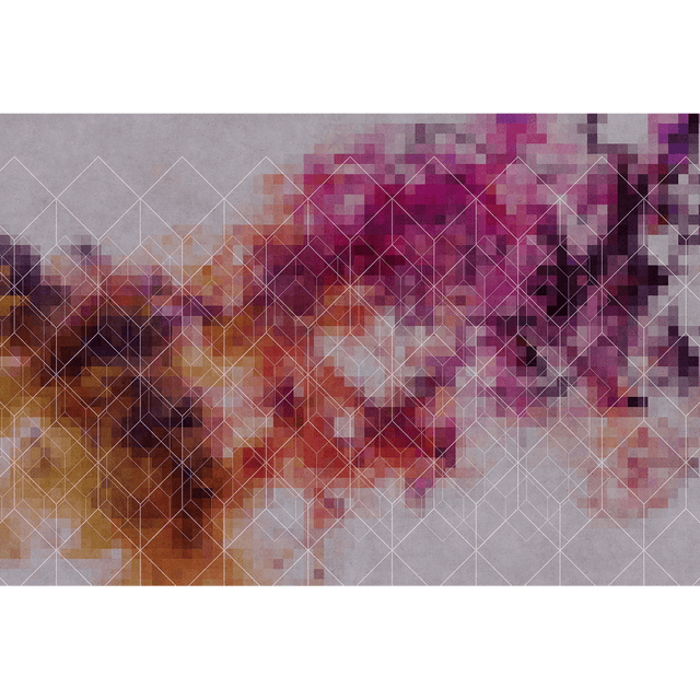 Papier peint panoramique XL PIXELCOLORS 400 x 270 cm rose fuchsia et orange sanguine