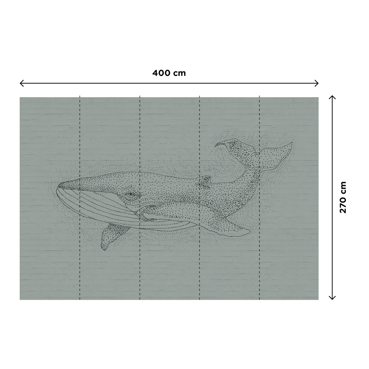 Papier peint panoramique XL Wally Vert de gris Satiné