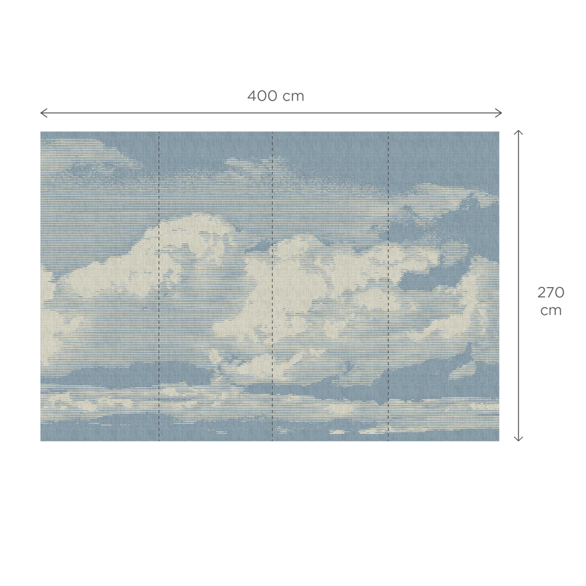 Papier peint panoramique XL Nube Bleu ciel Satiné