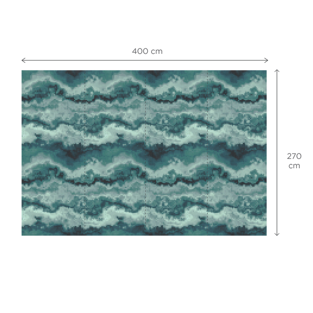 Papier peint panoramique XL MOSAICO 400 x 270 cm vert bouteille