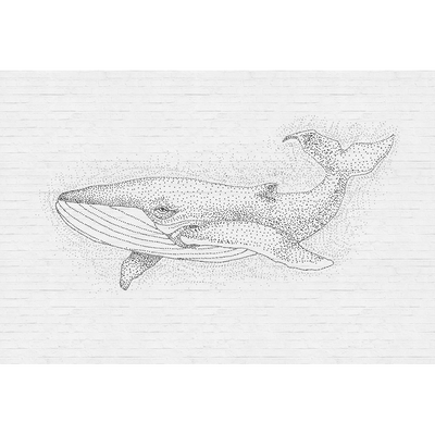 Papier peint panoramique XL Wally Blanc Satiné