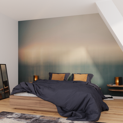 Papier peint panoramique XL Lutime Vert kaki Satiné