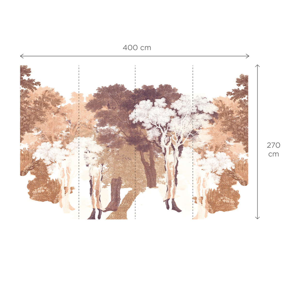 Papier peint panoramique XL Maravela Brun automnal Satiné