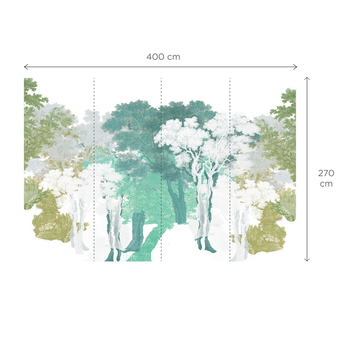 Papier peint panoramique XL Maravela Vert bleuté Satiné