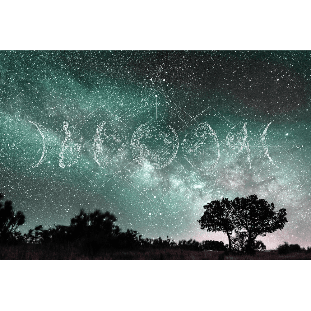 Papier peint panoramique XL Lunalo Bleu astral Satiné