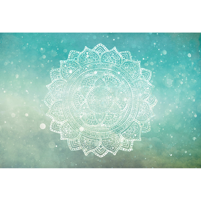 Papier peint panoramique XL Marigol Bleu turquoise Satiné