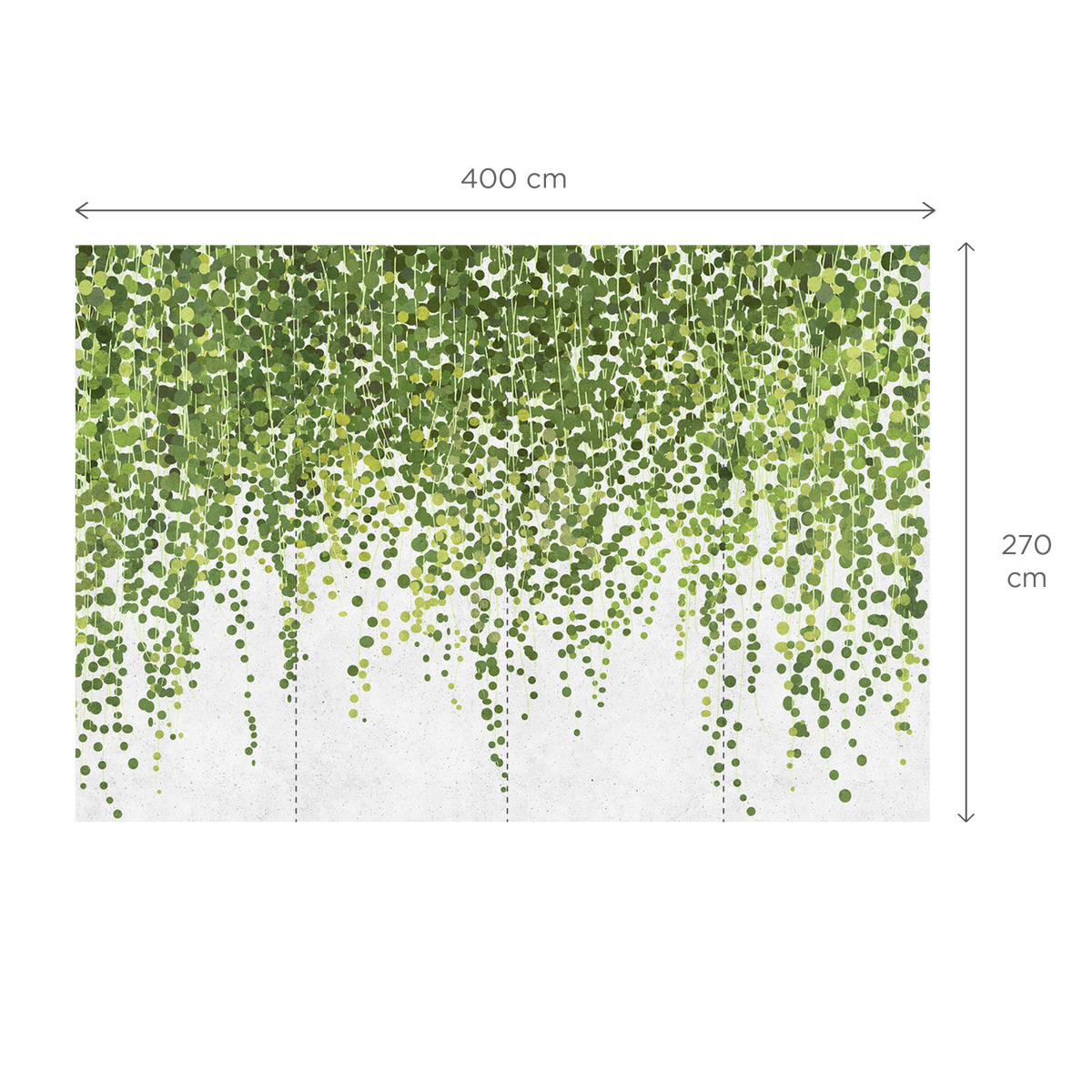 Papier peint panoramique XL Lierra Vert feuille Satiné