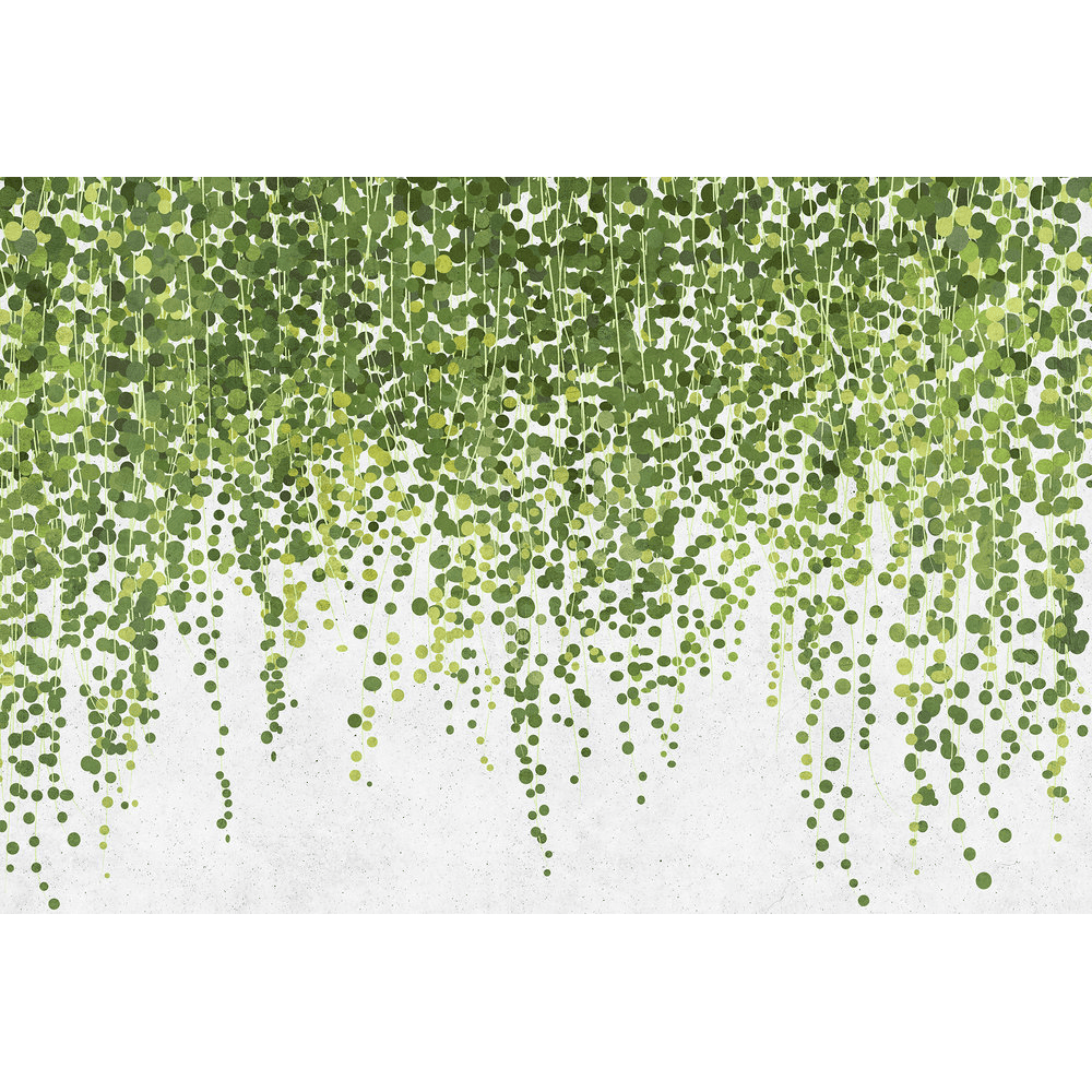 Papier peint panoramique XL Lierra Vert feuille Satiné