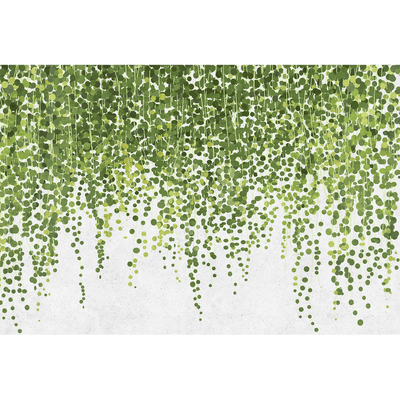 Papier peint panoramique XL Lierra Vert feuille Satiné