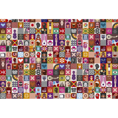 Papier peint panoramique XL Pelmel Multicolore Satiné