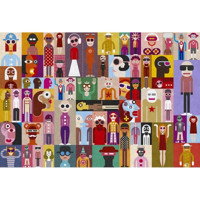 Papier peint panoramique XL Pelmel Multicolore Satiné