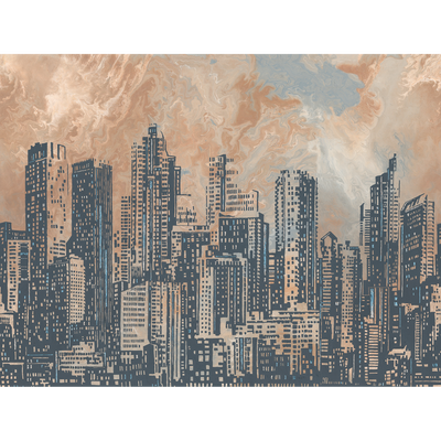 Papier peint panoramique XL Sandstorm Anthracite Satiné