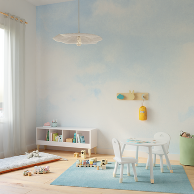 Papier peint panoramique XL Cottonsky Bleu ciel Satiné