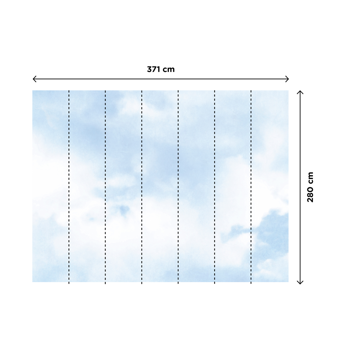 Papier peint panoramique XL Cottonsky Bleu ciel Satiné