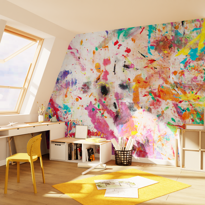 Papier peint panoramique XL Paintsplash Multicolore Satiné