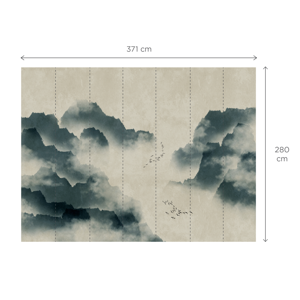 Papier peint panoramique XL Jalba Encre diluée Satiné