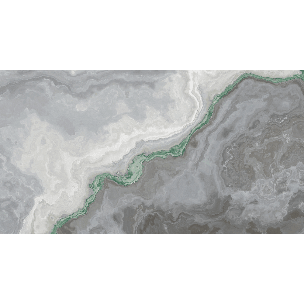 Papier peint panoramique XXL Marmor Gris perle et jade Satiné