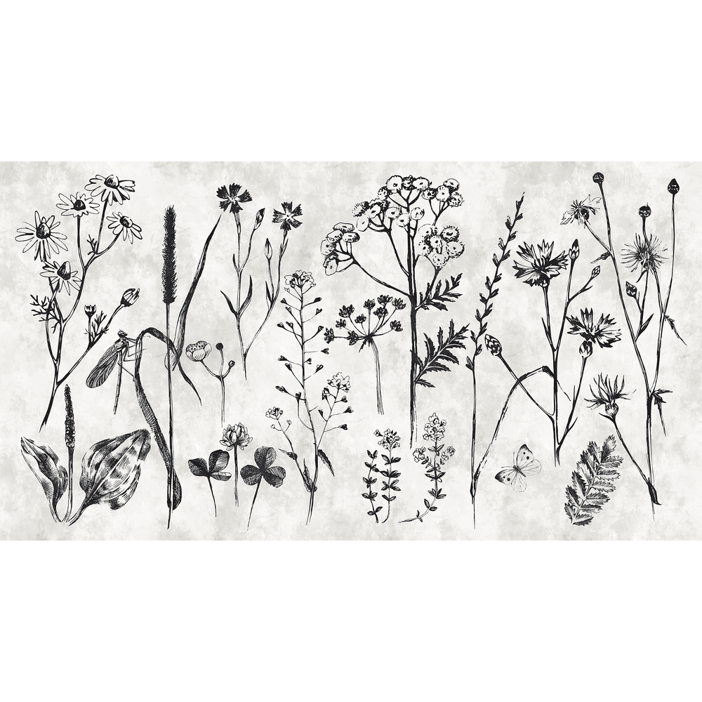 Papier peint panoramique XXL Lumto Anthracite et blanc Satiné