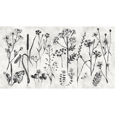 Papier peint panoramique XXL Lumto Anthracite et blanc Satiné