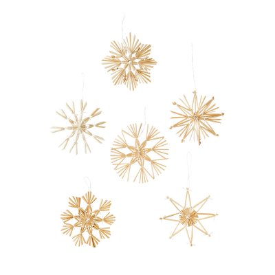 Décoration à suspendre Coffret 12 flocons Paille