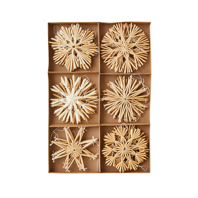 Décoration à suspendre Coffret 12 flocons Paille