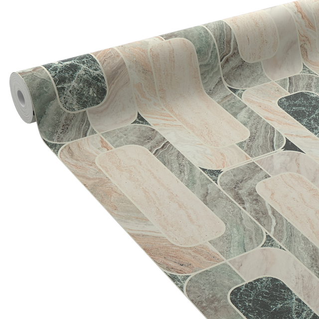 4MURS Papier peint intissé NARCISSE coloris vert de gris