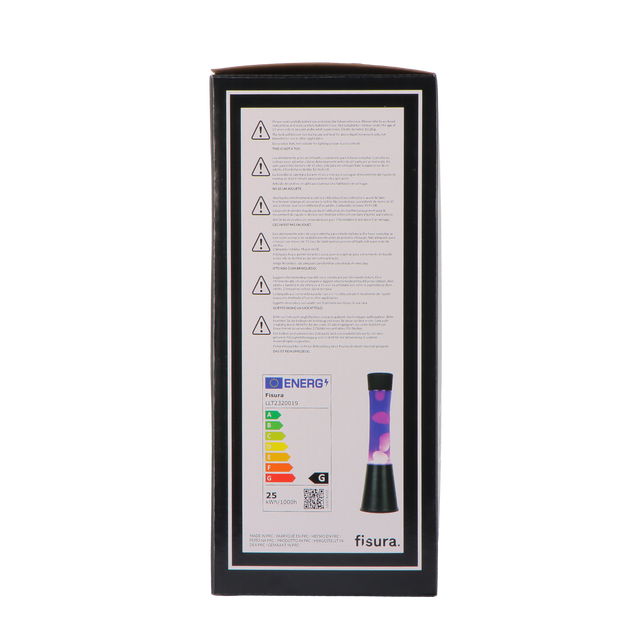 Fisura Lampe à lave LAVA BLACK coloris noir 39,5 x 11 cm