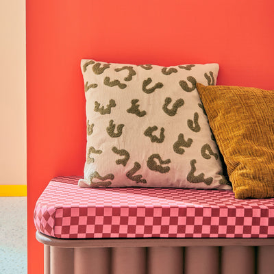 Coussin Leonia Beige rosé/vert