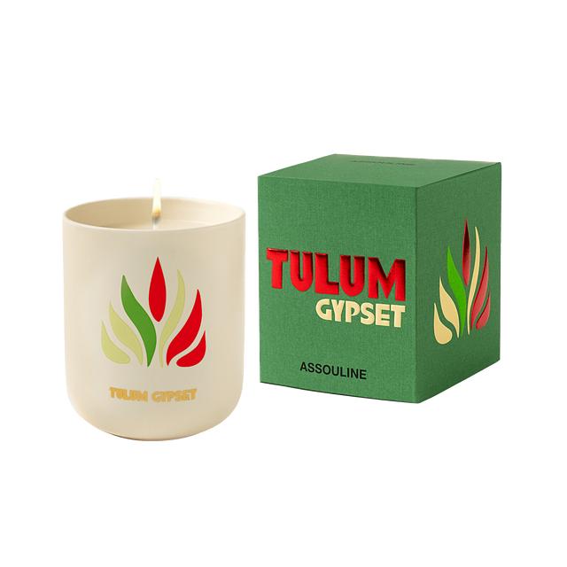 Assouline Bougie parfumée TULUM GYPSET TRAVEL Eucalyptus, cardamon, ambre noir, vétiver