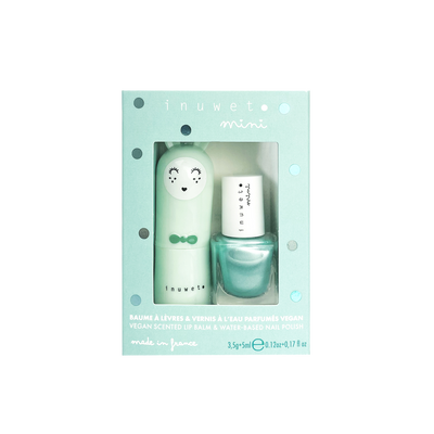 INUWET Coffret cosmétique Duo baume à lévre et vernis à ongle Pomme 8,5G