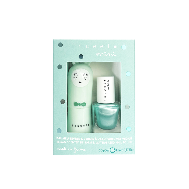 Inuwet Coffret cosmétique DUO BAUME À LÉVRE ET VERNIS À ONGLE POMME