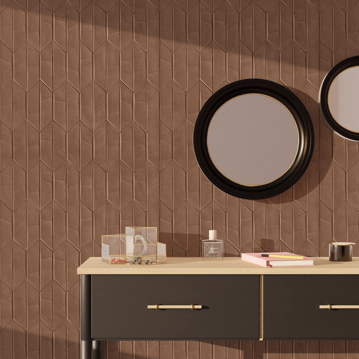 Papier peint intissé Darron Chocolat