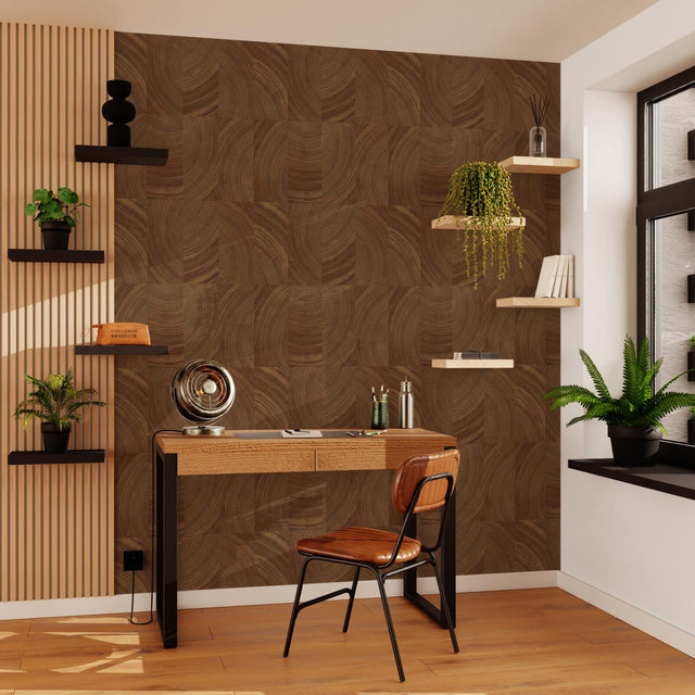 Papier peint intissé BARRY coloris marron