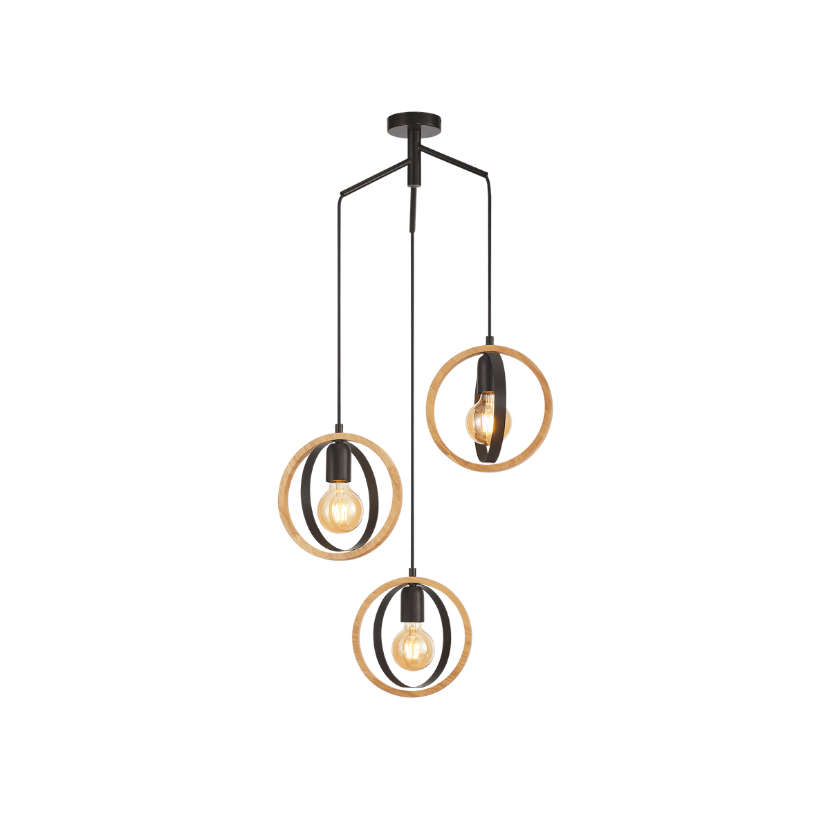 Suspension Quebec Noir et naturel