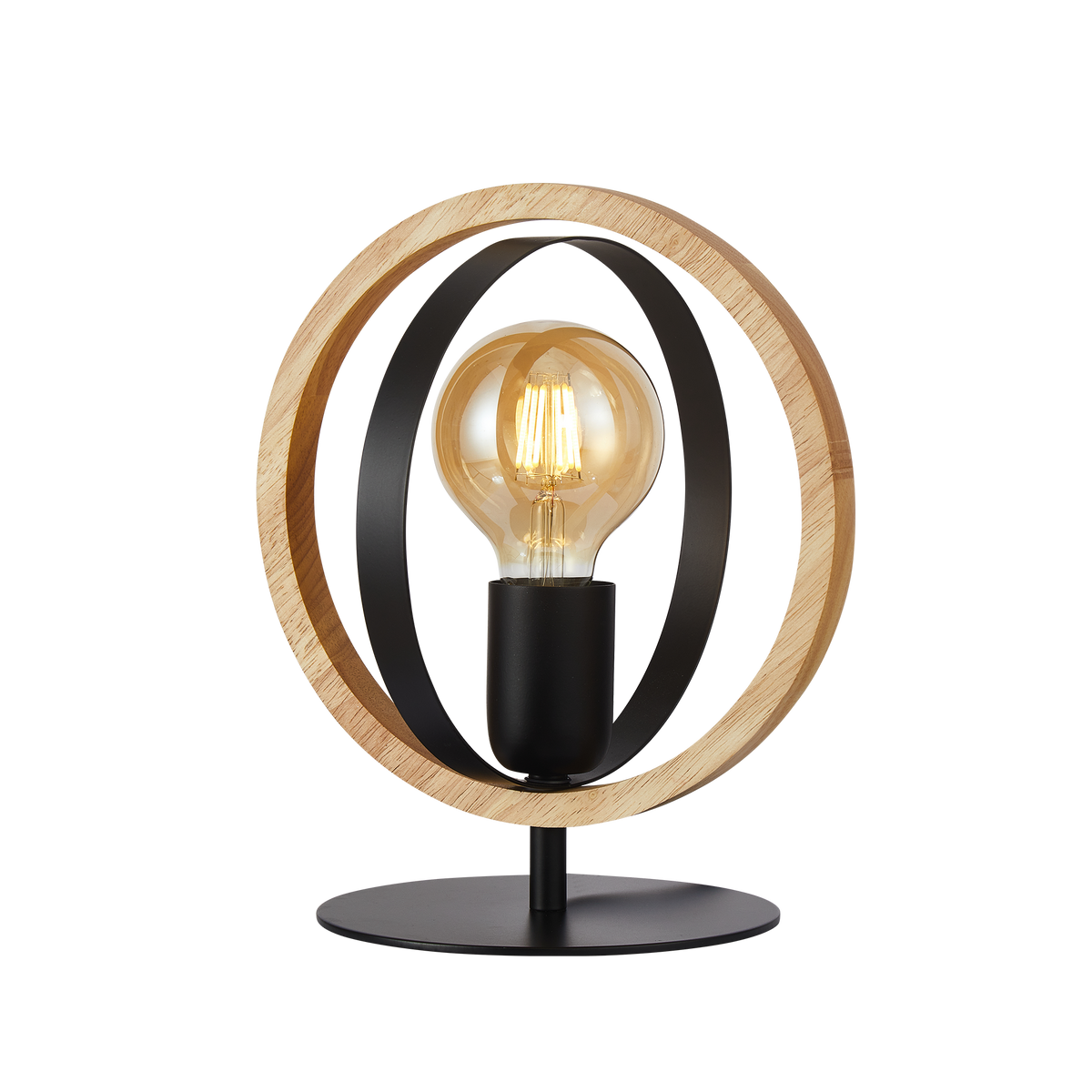 Lampe à poser Quebec Noir et naturel