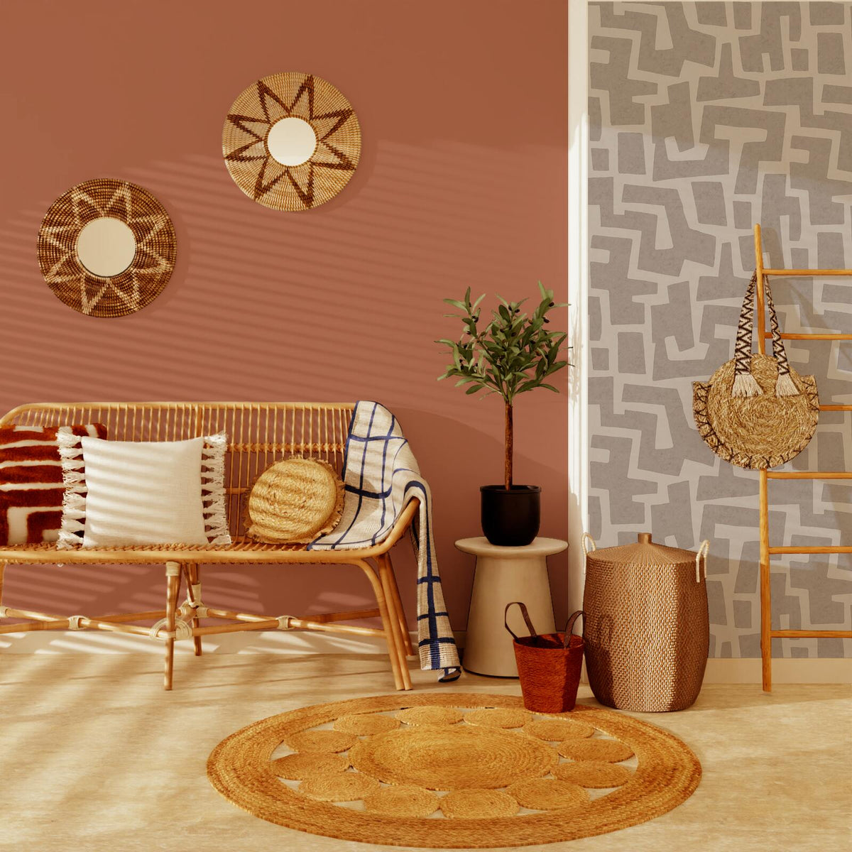 4MURS Papier peint intissé Nahid Beige sable