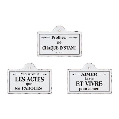 ATMOSPHERA Déco murale métal Life Blanc