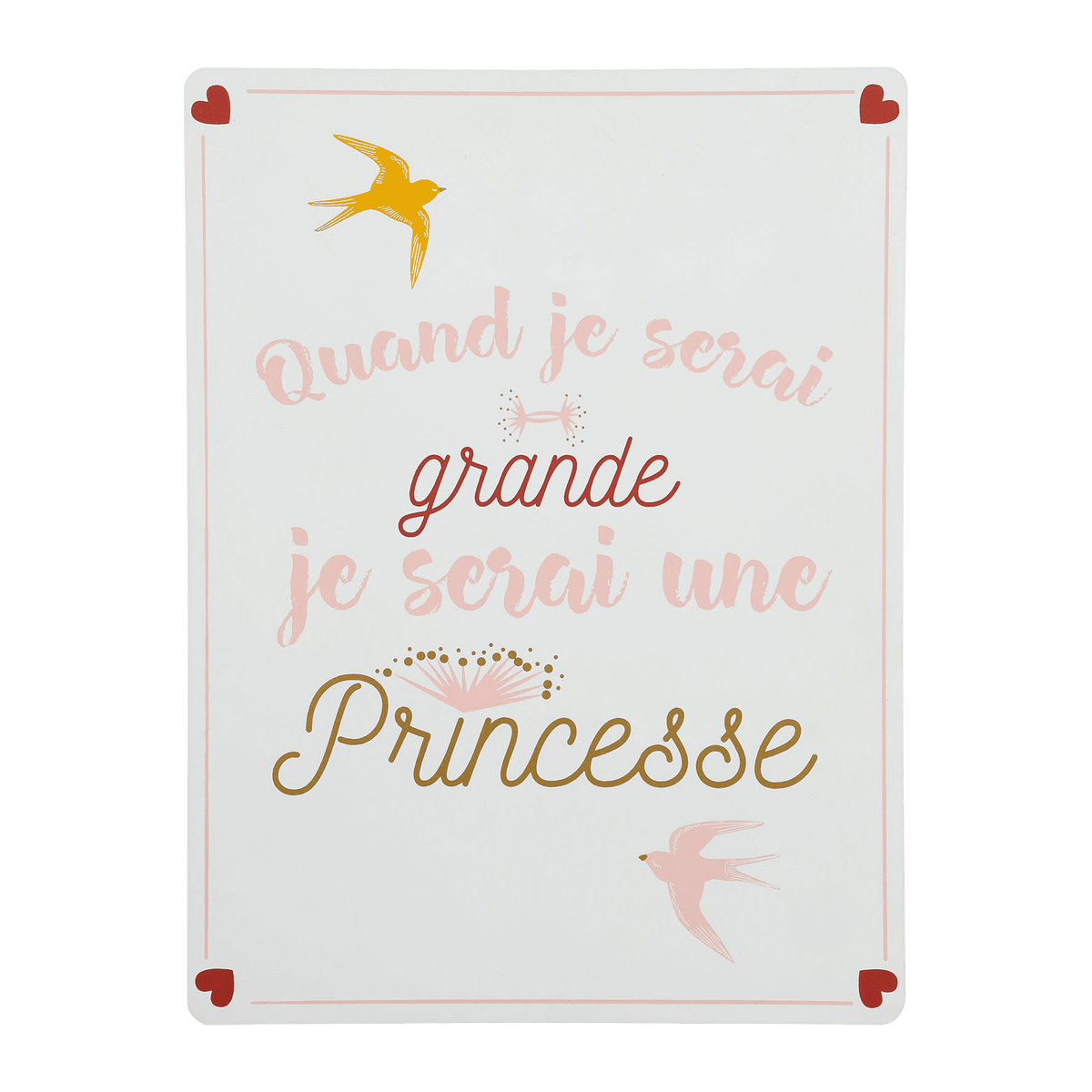Plaque murale en bois Princesse Blanc