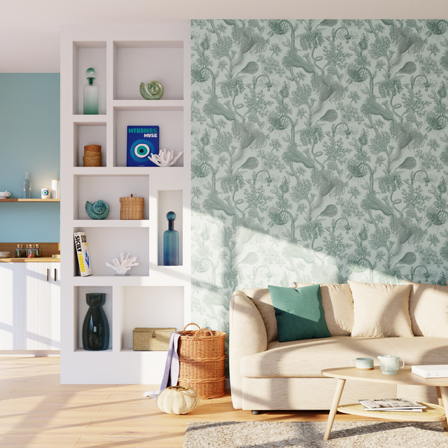 4MURS Papier peint intissé CYRIAC coloris bleu givré