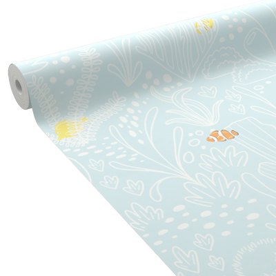 4MURS Papier peint intissé Oceania Bleu clair