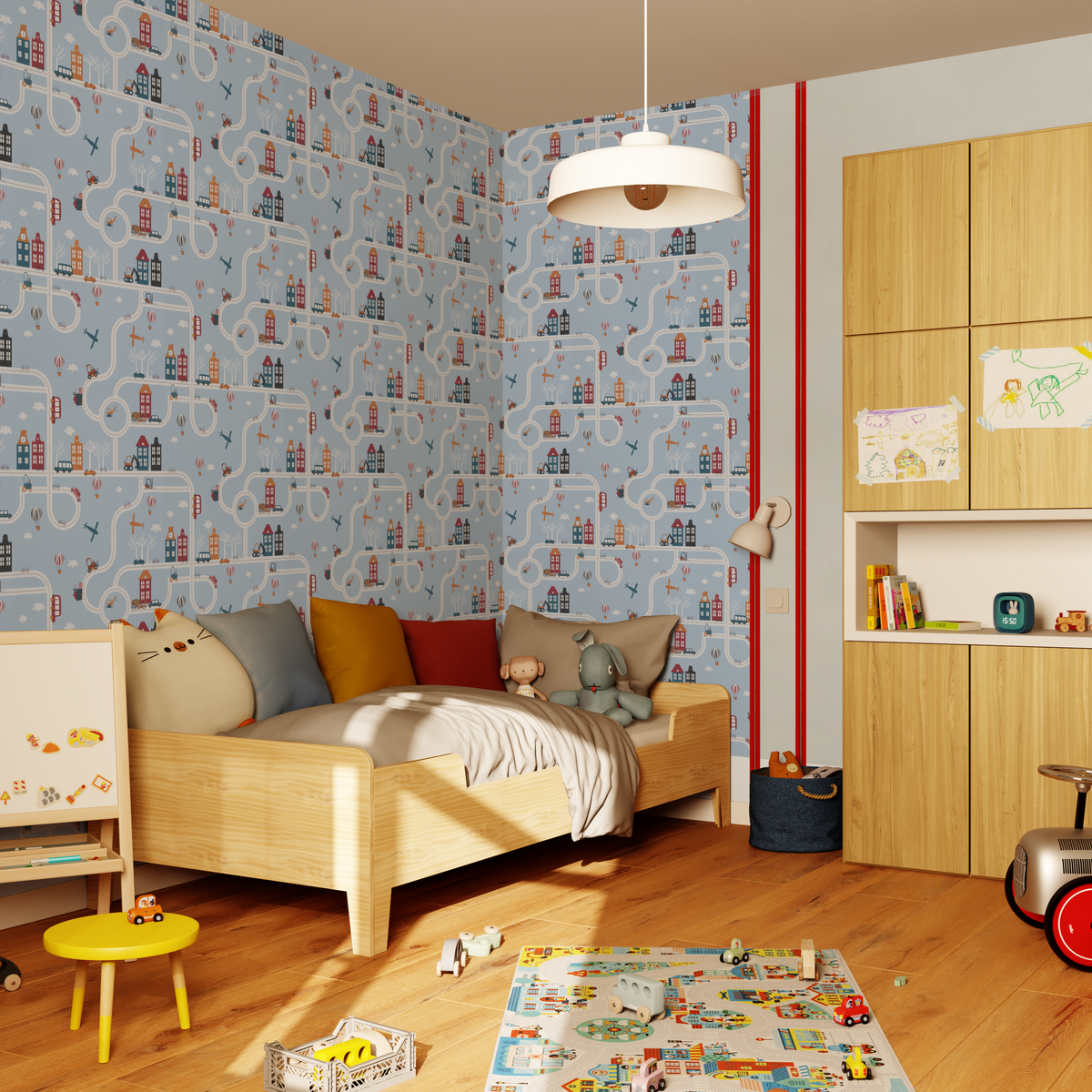 4MURS Papier peint intissé Driver Bleu ciel