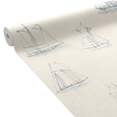 4MURS Papier peint intissé Nautica Blanc crème