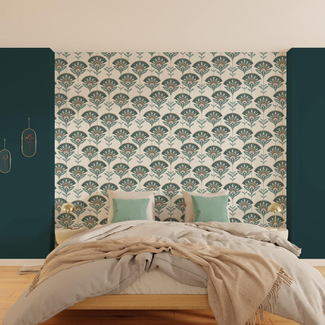 4MURS Papier peint intissé PALOMIA coloris vert émeraude