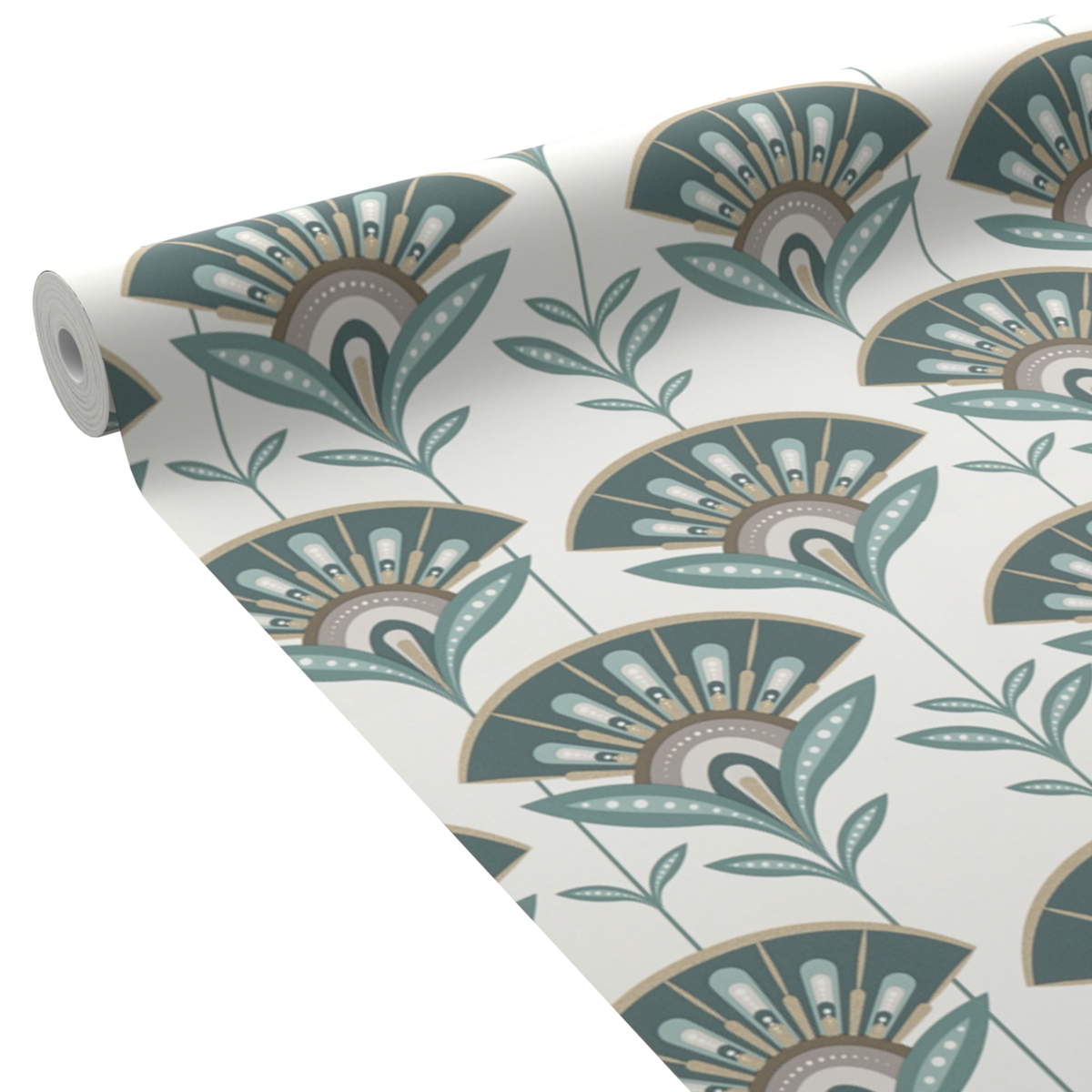 4MURS Papier peint intissé Palomia Vert émeraude