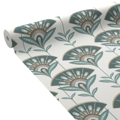 4MURS Papier peint intissé Palomia Vert émeraude